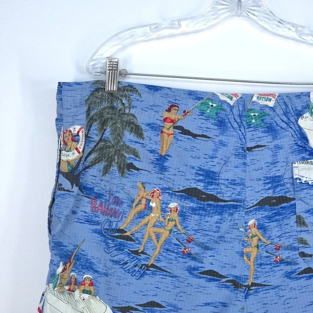 VTG 90s Tommy Bahama Swim Shorts Trunks Medium Paradise Nation Lined Tropical